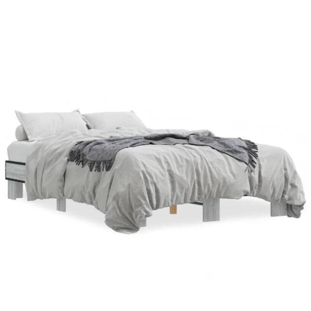 Berkfield Home Bed Frame without Mattress Grey Sonoma 140x200 cm - image 1
