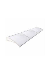 "Living and Home 106""x39"" Window Door Awning Canopy w/ Plastic Cover & Aluminum Brackets for Porch, Patio, Deck, Protect Against Light, Rain and Snow" - thumbnail 3
