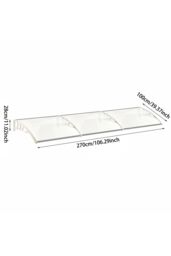 "Living and Home 106""x39"" Window Door Awning Canopy w/ Plastic Cover & Aluminum Brackets for Porch, Patio, Deck, Protect Against Light, Rain and Snow" - thumbnail 6