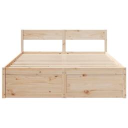Berkfield Home Modern Bed Frame without Mattress 140x200 cm Solid Wood Pine in Light Brown - thumbnail 4