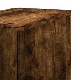 Berkfield Home Wall Corner Shelf Smoked Oak 36.5x36.5x140 cm Engineered Wood in Brown - thumbnail 7