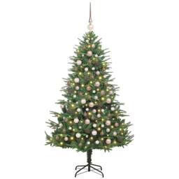 Berkfield Home Artificial Pre-lit Christmas Tree with Ball Set Green 180 cm - thumbnail 2