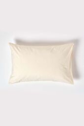 Homescapes Egyptian Cotton Housewife Pillowcase 200 TC, Standard Size in Cream - thumbnail 1