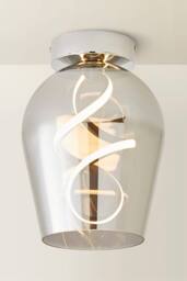 ValueLights Helix Smoked Glass Integrated LED Ceiling Light in Mid Grey - thumbnail 3