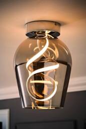 ValueLights Helix Smoked Glass Integrated LED Ceiling Light in Mid Grey - thumbnail 2