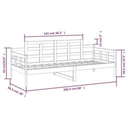 Berkfield Home Day Bed Solid Wood Pine 90x200 cm in Natural - thumbnail 9