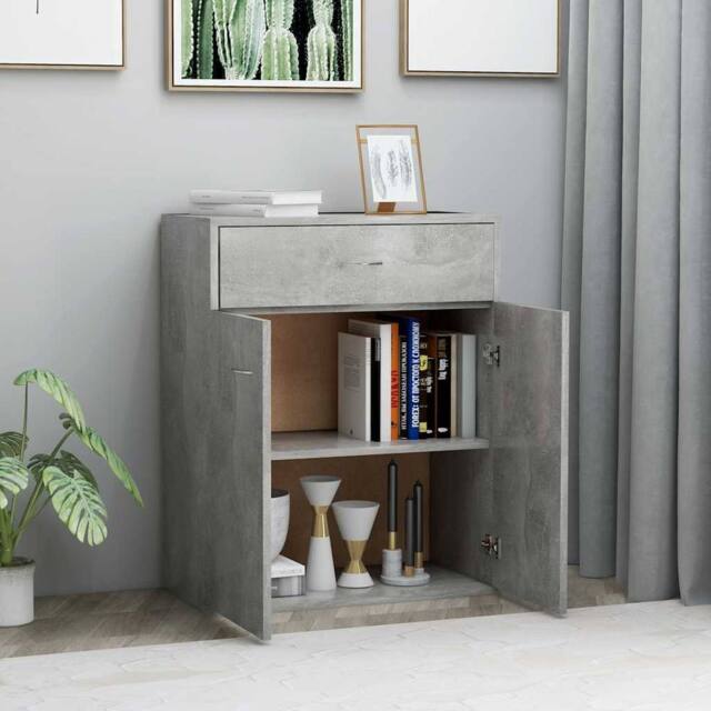 Berkfield Home Sideboard Concrete Grey 60x30x75 cm Engineered Wood - Size: 60 x 30 x 75 cm - image 1