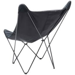 Wyld and Coco Velvet Sling Butterfly Chair - Black Velvet Black Hairpin Legs - thumbnail 5