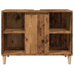 Berkfield Home Bathroom Cabinet Old Wood 80x33x60 cm Engineered Wood in Brown - Size: 80 x 33 x 60 cm - thumbnail 5