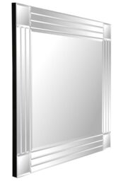 MirrorOutlet Milton All Glass Bevelled Square Corner Mirror 68 x 58 CM in Silver - Size: 1 Pack - thumbnail 6