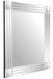 MirrorOutlet Milton All Glass Bevelled Square Corner Mirror 68 x 58 CM in Silver - Size: 1 Pack - thumbnail 4