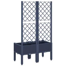 Berkfield Home Garden Planter with Trellis Blue Grey 80x40x142 cm PP - Size: 80 x 40 x 142 cm - thumbnail 5