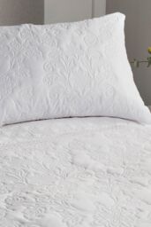 Serene 'Avery Stripe' Pinsonic Soft Touch Duvet Cover Set in White - Size: King - thumbnail 2