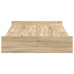 Berkfield Home Storage Bed Frame Sonoma oak 120 x 200 cm Engineered wood in Brown - thumbnail 6
