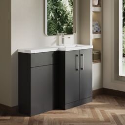 Balterley 1100mm Right-Hand Bathroom Furniture Combination Vanity Basin in Grey - thumbnail 4