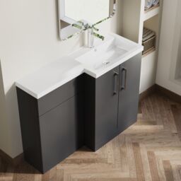 Balterley 1100mm Right-Hand Bathroom Furniture Combination Vanity Basin in Grey - thumbnail 3