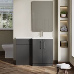 Balterley 1100mm Right-Hand Bathroom Furniture Combination Vanity Basin in Grey - thumbnail 2