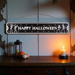 Garden Greatness Happy Halloween Haunted Street Sign in Black - Size: 1 Pack - thumbnail 1