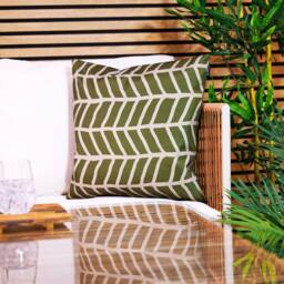 icon Indoor & Outdoor Mark Making Waterproof Cushion Stone in Khaki - Size: 43 cm x 43 cm