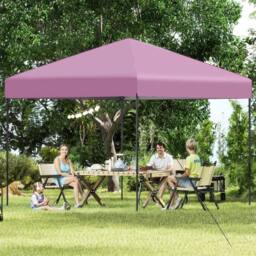 NESTLUNE 300×295cm Foldable Outdoor Patio Sun Shelter Gazebo in Pink - Size: 100 cm x 100 cm - thumbnail 4
