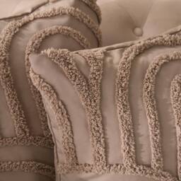 OHS 2 x Tufted Arches Cushion Cover Luxury Modern in Light Brown - Size: 45 cm x 45 cm - thumbnail 2