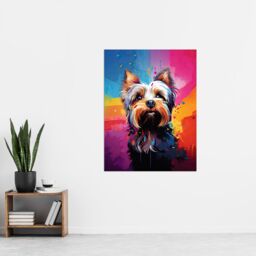 "Artery8 Wall Art Print Yorkshire Terrier Dog Lover Gift Pet Portrait Rainbow Colours Artwork Painting Poster - Size: W18"" x H24""" - thumbnail 4