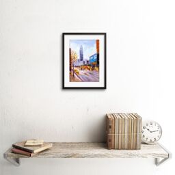 "Artery8 Wall Art Print New York Cityscape Painting Art Framed 9x7 inch in Black - Size: W7"" x H9""" - thumbnail 2