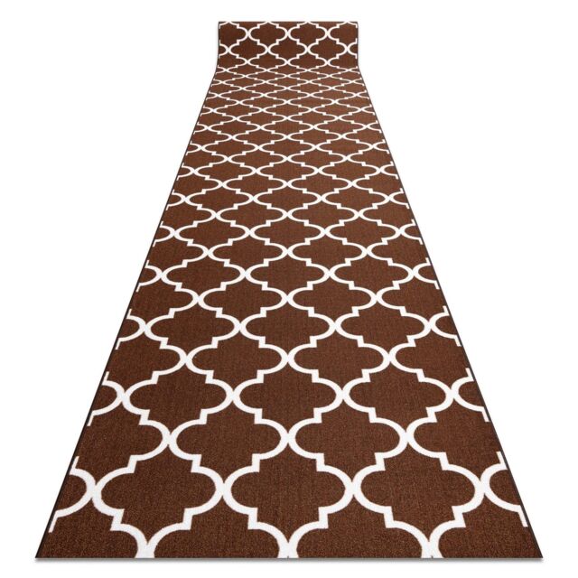 RugsX Anti-Slip Trellis Runner in Brown - Size: 110 cm x 350 cm - image 1