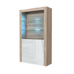 Creative Furniture Spectrum Display Cabinet 170cm with Glass Shelves & LED Lights in Light Oak - thumbnail 5