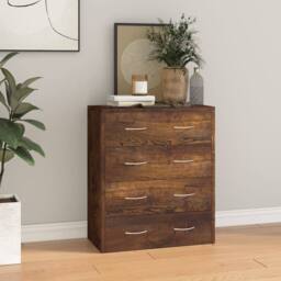 Berkfield Home Sideboard with 4 Drawers 60x30.5x71 cm Smoked Oak in Brown - thumbnail 1