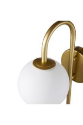 H&O Direct Elegant Golden Wall Light with Frosted Glass Bulb in Gold - thumbnail 5