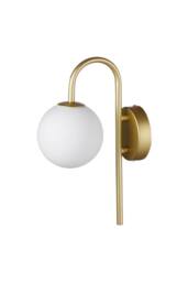 H&O Direct Elegant Golden Wall Light with Frosted Glass Bulb in Gold - thumbnail 3