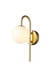 Elegant Golden Wall Light with Frosted Glass Bulb