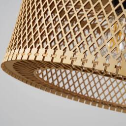 Garwarm 1 - Light Farmhouse Boho Wooden Caged Pendant Light in Natural - thumbnail 5