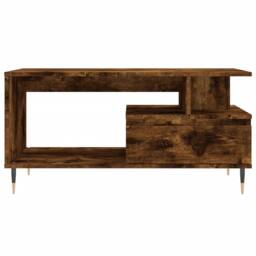 Berkfield Home Modern Coffee Table Smoked Oak 90x49x45 cm Engineered Wood in Brown - Size: 90 x 49 x 45 cm - thumbnail 5