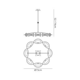 Netlighting Kromo Telescopic Semi Flush 8 Light G9 Round Polished Chrome in Silver - thumbnail 2