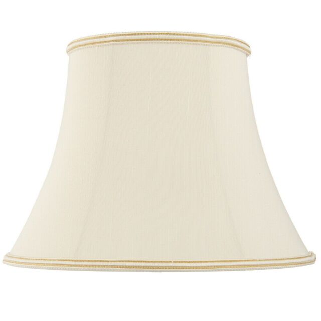 "Loops 14"" Bowed Oval Handmade Lamp Shade Cream Fabric Classic Table Light Bulb Cover" - image 1