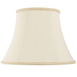 "Loops 14"" Bowed Oval Handmade Lamp Shade Cream Fabric Classic Table Light Bulb Cover"