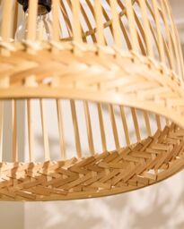 Dibor Traditional Bamboo Dome Easy Fit Decor Ceiling Shade H33 x D40cm in Beige - thumbnail 3