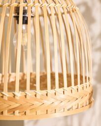 Dibor Traditional Bamboo Dome Easy Fit Decor Ceiling Shade H33 x D40cm in Beige - thumbnail 4