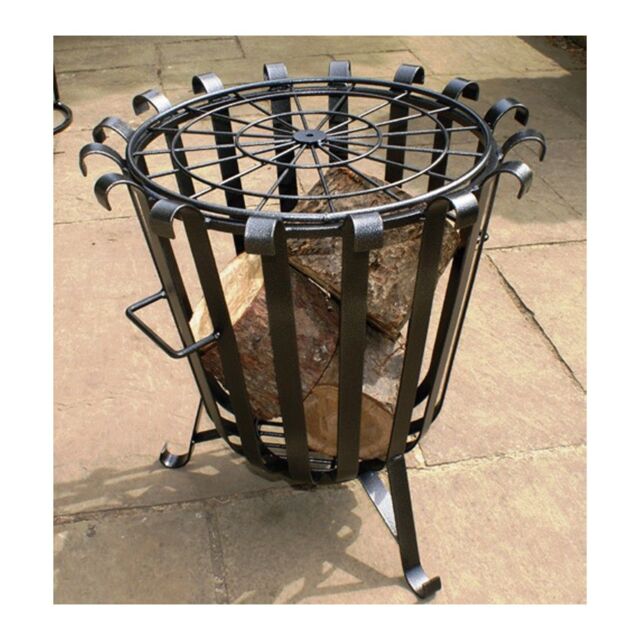 Poppyforge Garden Brazier, Fire Basket - Solid Steel - L50.8 x W50.8 x H53.3 cm in Black - image 1