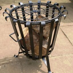 Poppyforge Garden Brazier, Fire Basket - Solid Steel - L50.8 x W50.8 x H53.3 cm in Black - thumbnail 2