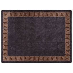 Berkfield Home Rug Washable Black & Gold 400x300 cm Anti Slip - Size: 100 cm diameter - thumbnail 1