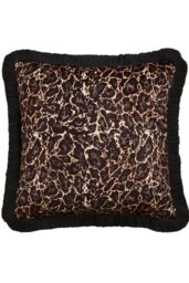 Laurence Llewelyn-Bowen 'Josephine' Leopard Print Velvet Filled Cushion in Gold - Size: 43 cm x 43 cm - thumbnail 2