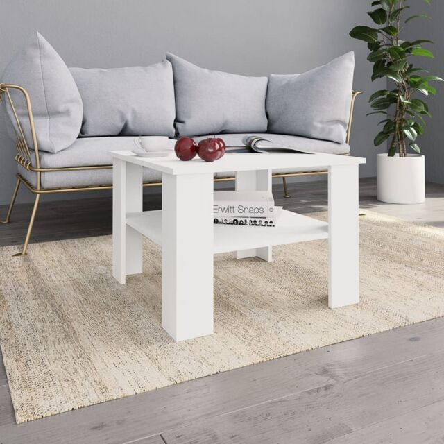 Berkfield Home Coffee Table White 60x60x42 cm Engineered Wood - Size: 60 x 60 x 42 cm - image 1