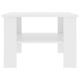 Berkfield Home Coffee Table White 60x60x42 cm Engineered Wood - Size: 60 x 60 x 42 cm - thumbnail 4