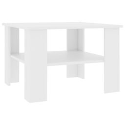 Berkfield Home Coffee Table White 60x60x42 cm Engineered Wood - Size: 60 x 60 x 42 cm - thumbnail 2