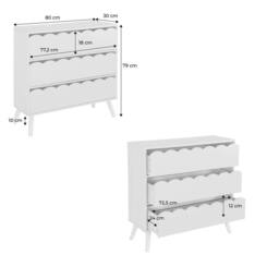 sweeek Wood-effect children's chest of 3 drawers in Pink - thumbnail 5