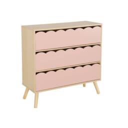 sweeek Wood-effect children's chest of 3 drawers in Pink - thumbnail 2
