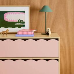 sweeek Wood-effect children's chest of 3 drawers in Pink - thumbnail 8